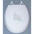 Centoco Manufacturing Corporation Centoco HPS20SS-001 Sea Shell Embroidered Soft Vinyl Toilet Seat HPS20SS-001